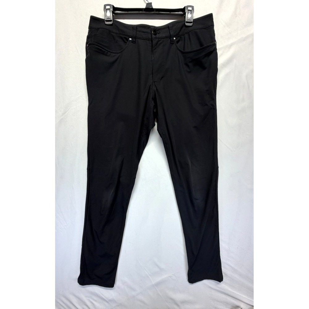 Lululemon ABC Performance Pants Mens 32 (Fits 35x30.5) Black Slimming Skinny Leg